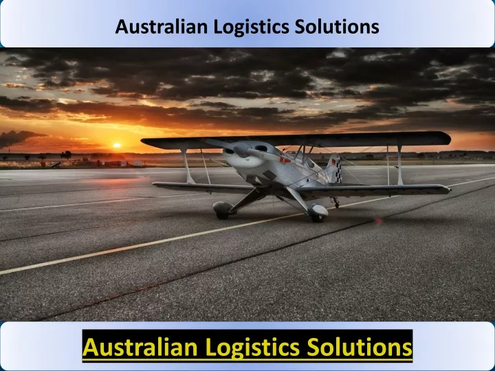 australian logistics solutions