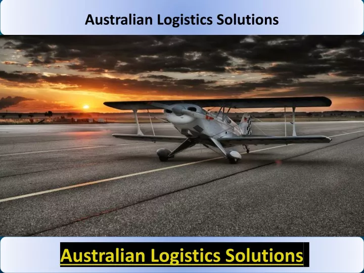 australian logistics solutions