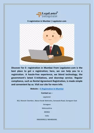 E-registration in Mumbai | Legalaster.com