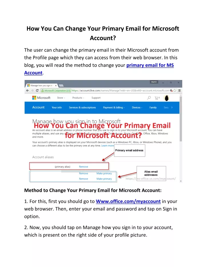 how you can change your primary email