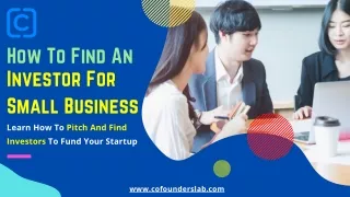 Best Platform To Find An Investor For Small Business - Co-Founderslab