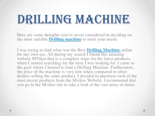 Drilling Machine