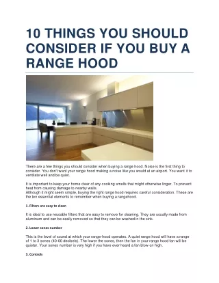 10 things you should consider if you buy a range