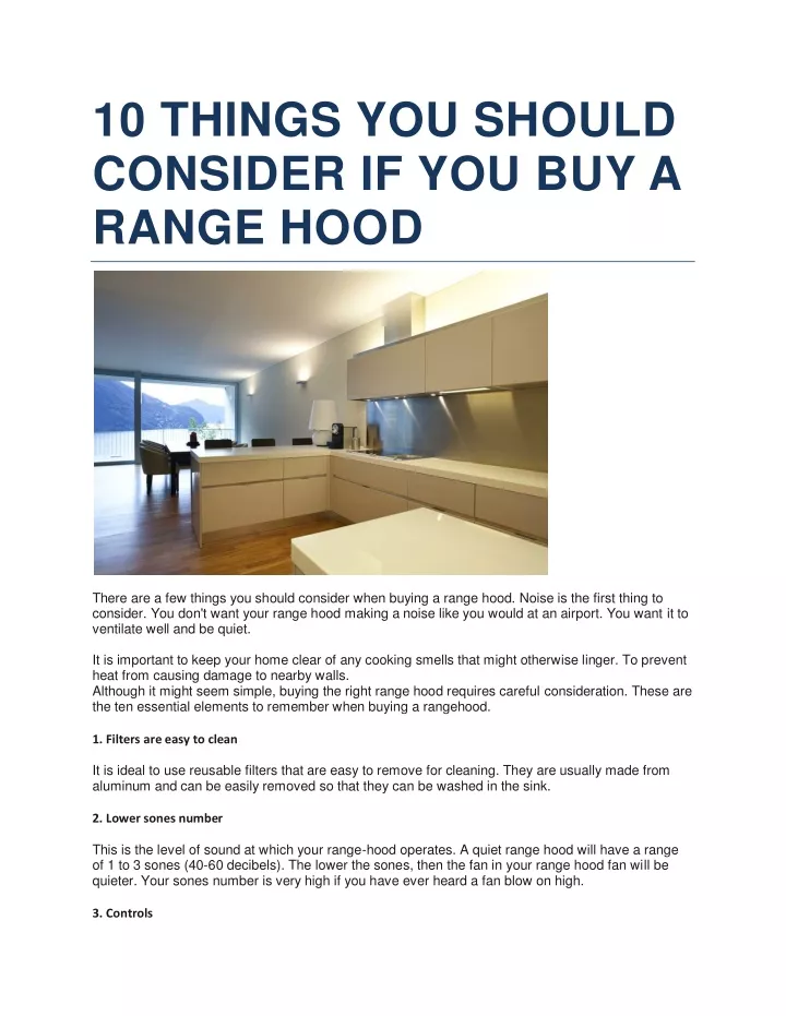 10 things you should consider if you buy a range