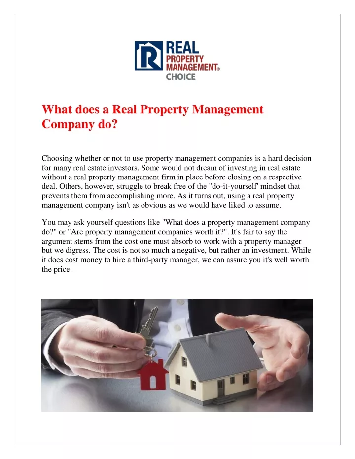 what does a real property management company do
