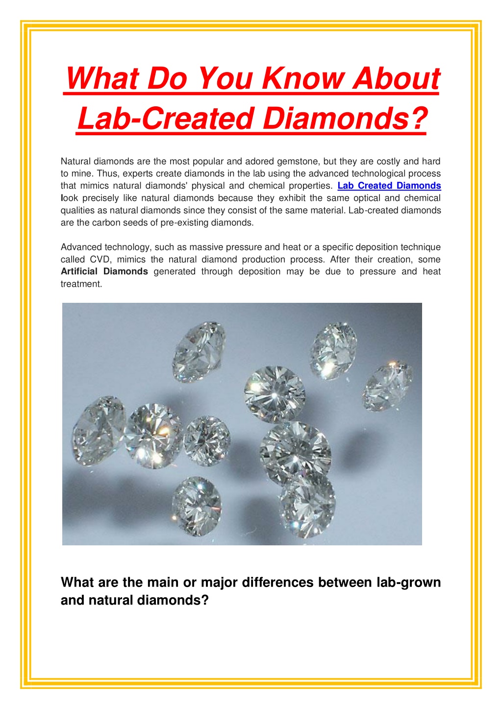PPT - What Do You Know About Lab-Created Diamonds PowerPoint ...