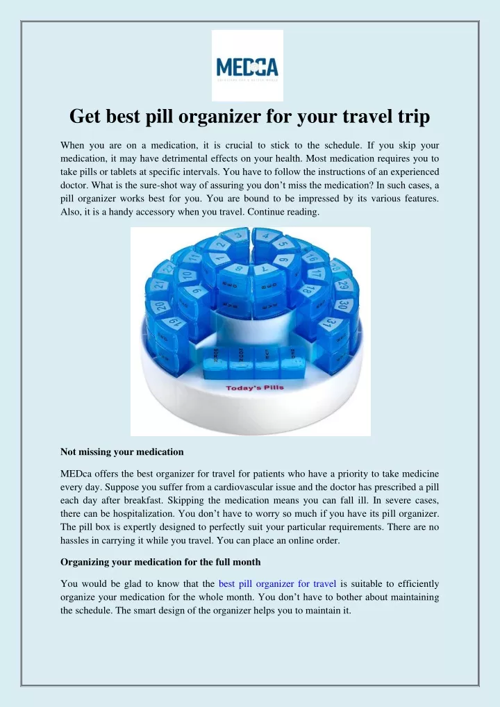 get best pill organizer for your travel trip