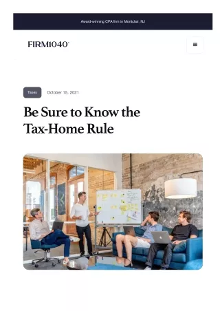 Be Sure To Know The Tax Home Rule
