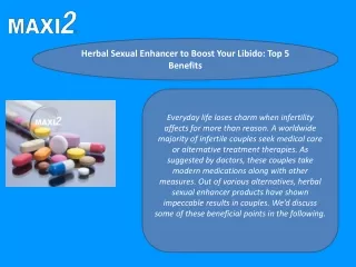 Herbal Sexual Enhancer to Boost Your Libido Top 5 Benefits