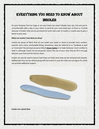 Everything You Need to Know About Insoles