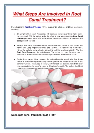 what steps are involved in root canal treatment