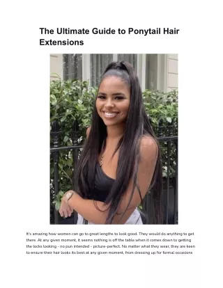 The Ultimate Guide to Ponytail Hair Extensions