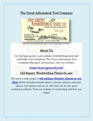 Antique Stanley Woodworking Planes for Sale