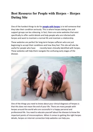 Best Resource for People with Herpes – Herpes Dating Site