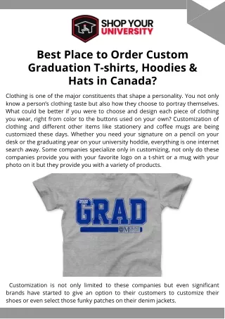 Best Place to Order Custom Graduation T-shirts, Hoodies & Hats in Canada?