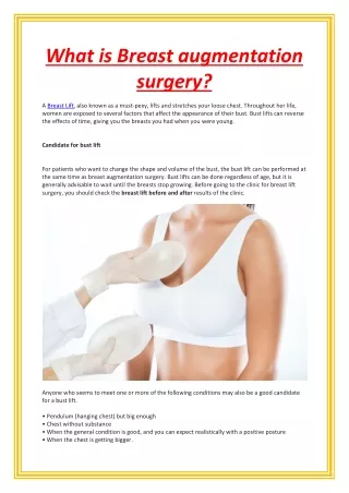 what is breast augmentation surgery