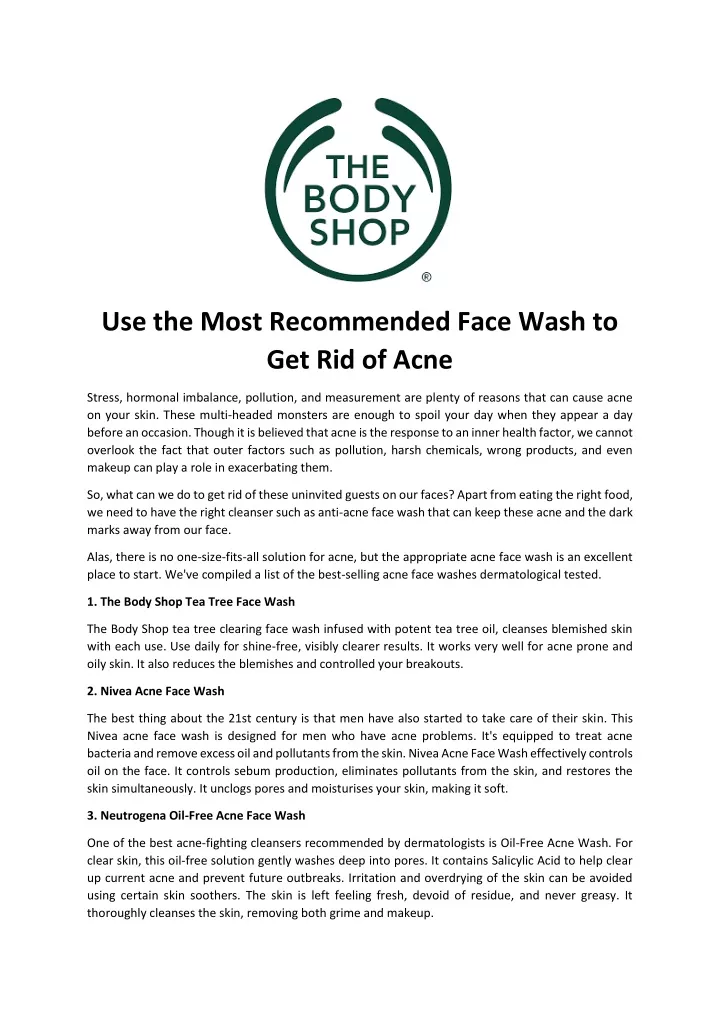 use the most recommended face wash