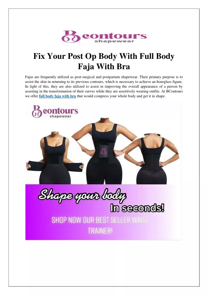 fix your post op body with full body faja with bra