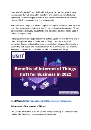 internet of things iot and artificial