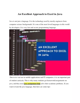 An Excellent Approach to Excel in Java