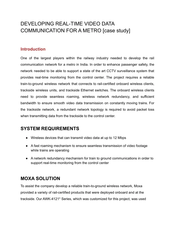 developing real time video data communication