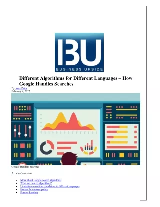 different algorithms for different languages