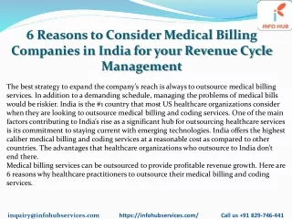 6 reasons to consider medical billing companies