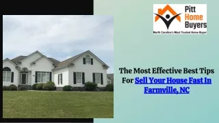 Choose The Best Tips For Sell Your House Fast In Farmville, NC