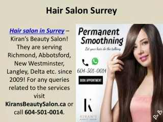 Best Hair Salon in Surrey