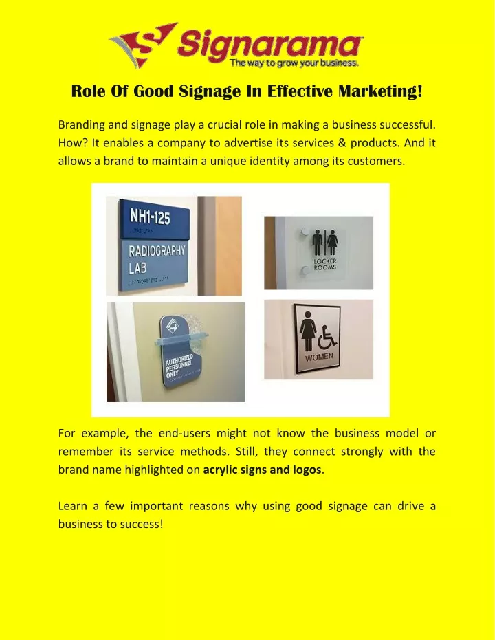 role of good signage in effective marketing