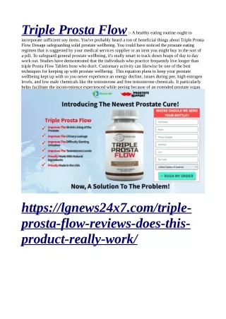 triple prosta flow a healthy eating routine ought