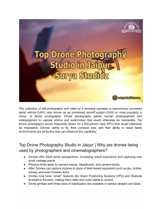 Top Drone Photography Studio in Jaipur – Surya Studioz