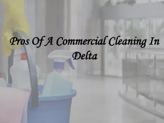 Pros Of A Commercial Cleaning In Delta