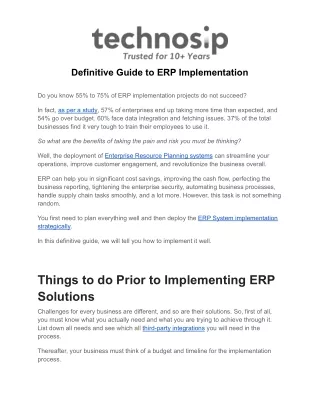 definitive guide to erp implementation