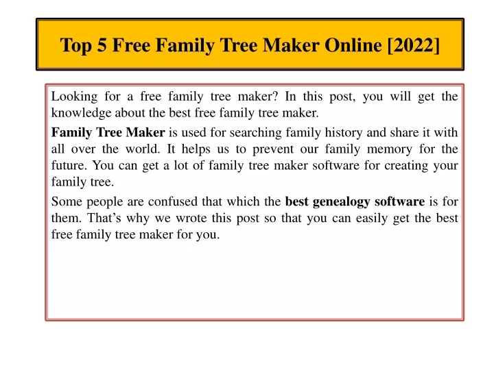 top 5 free family tree maker online 2022