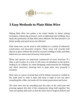 3 easy methods to plate shim wire