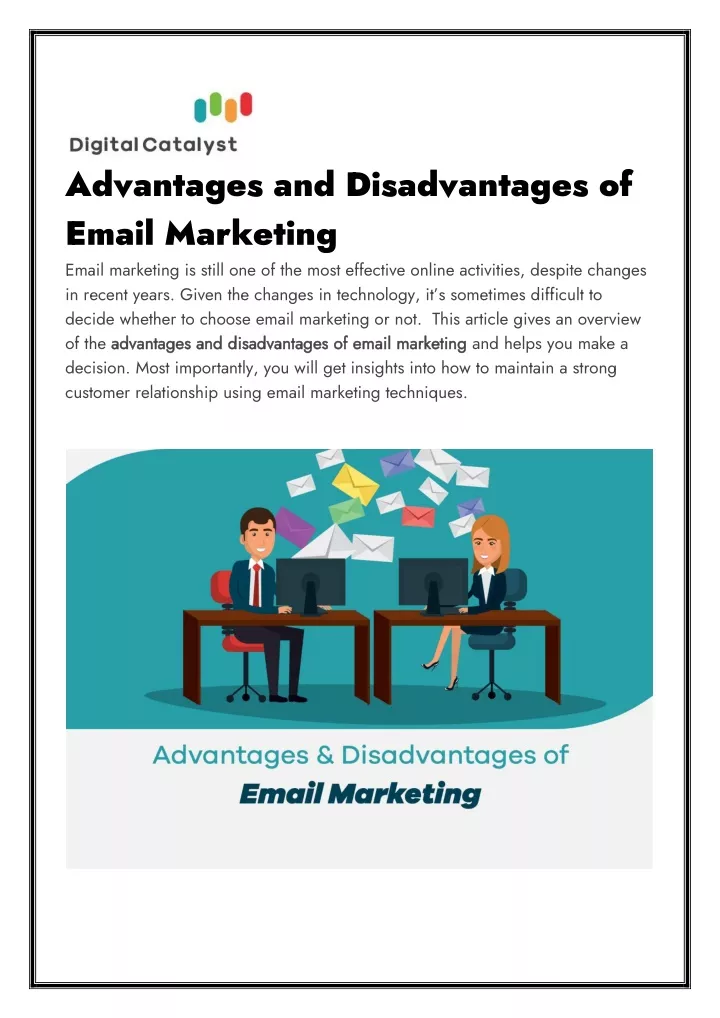 advantages and disadvantages of email marketing