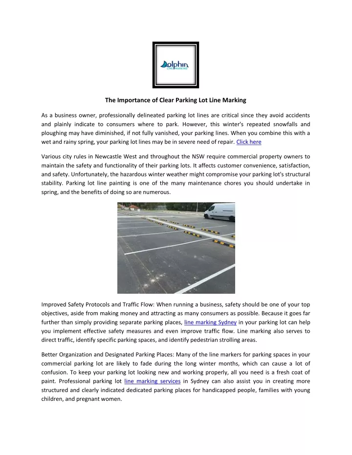 the importance of clear parking lot line marking