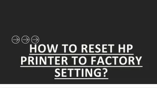 how to reset hp printer to factory setting