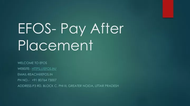 efos pay after p lacement