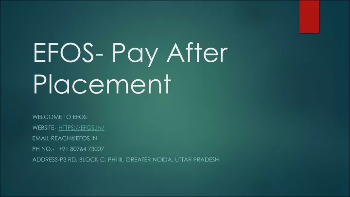 efos pay after placement