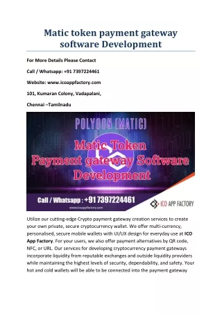 matic token payment gateway software development