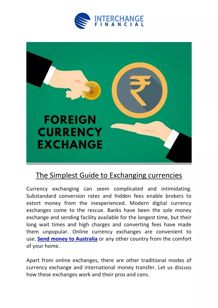 the simplest guide to exchanging currencies