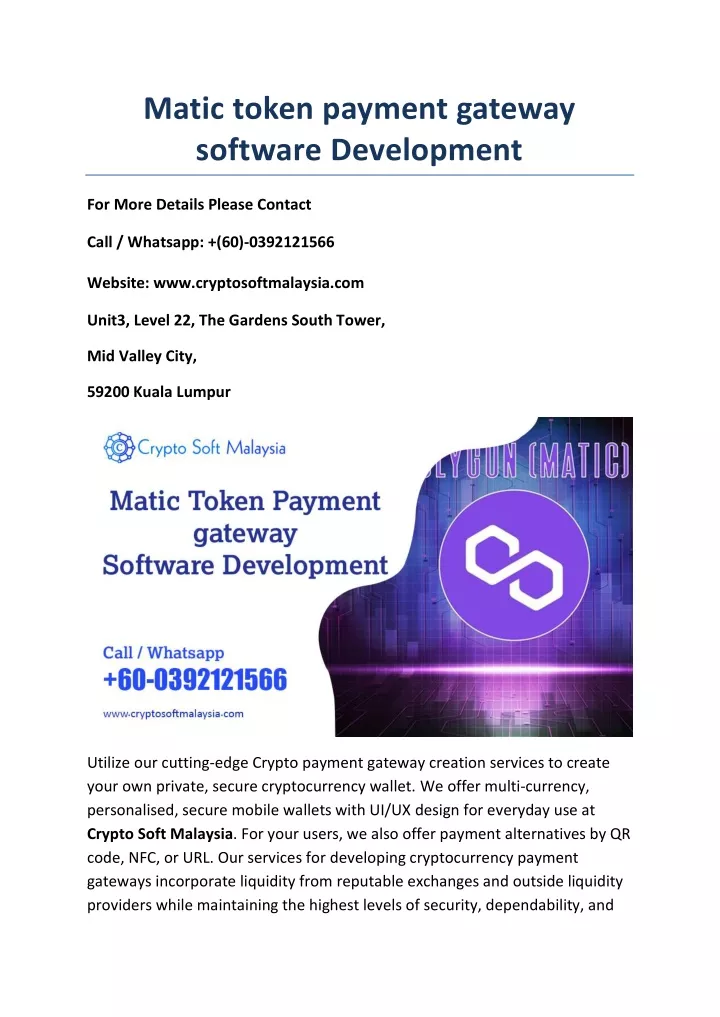 matic token payment gateway software development