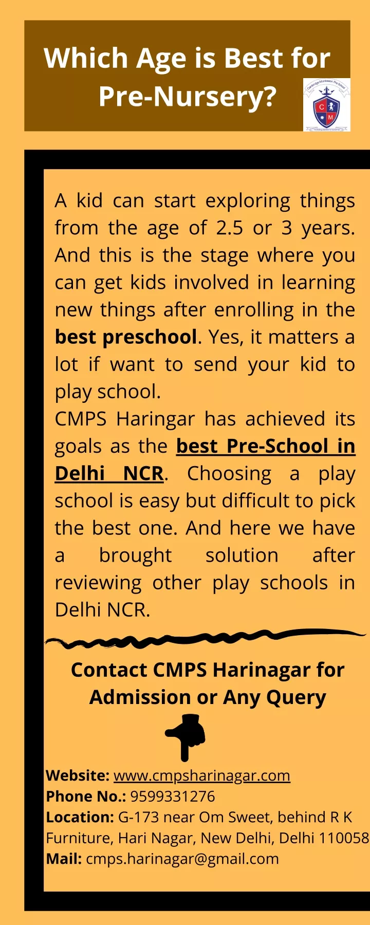 which age is best for pre nursery