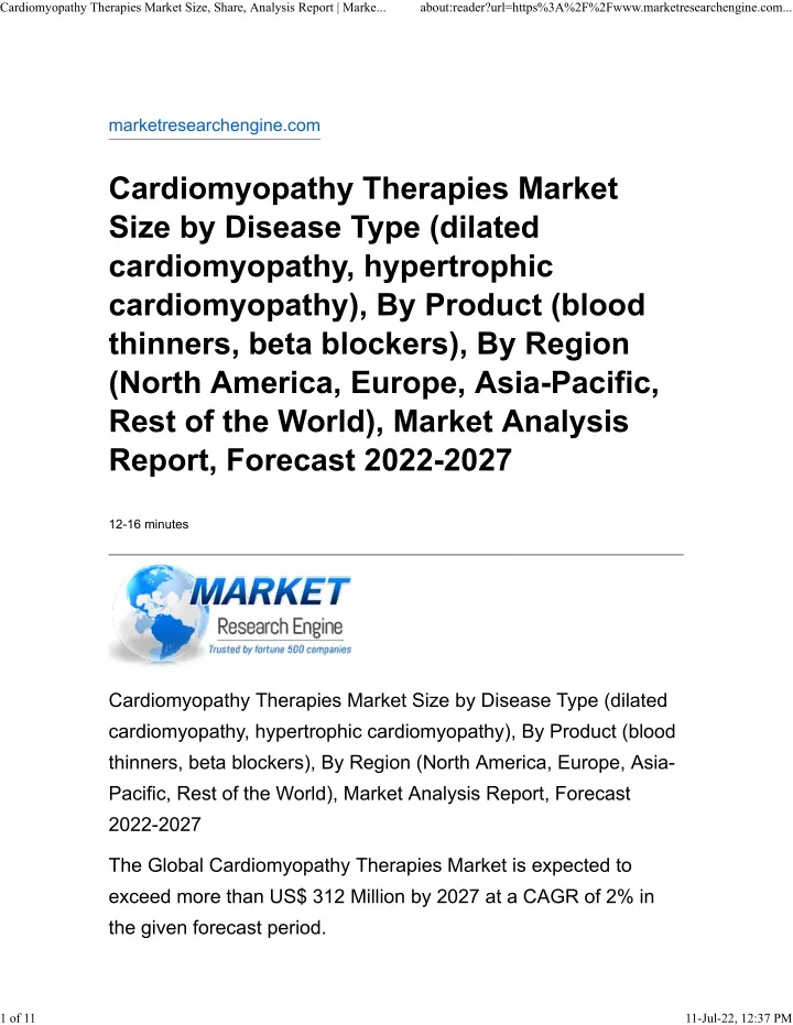 cardiomyopathy therapies market size share