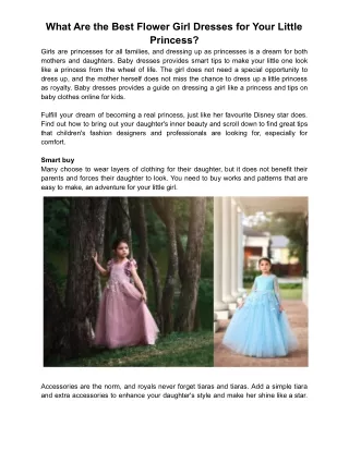 what are the best flower girl dresses for your