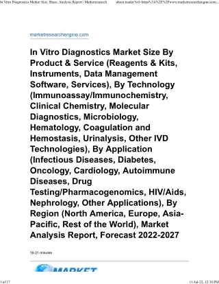 in vitro diagnostics market size share analysis