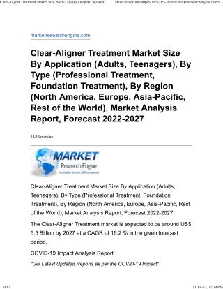 clear aligner treatment market size share
