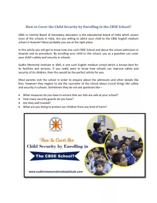 how to cover the child security by enrolling